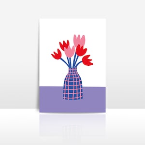 Illustration greeting card flowers tulips / carte de vœux illustration tulipe