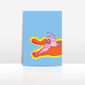 crocodile illustration card poster greeting card graphic design
