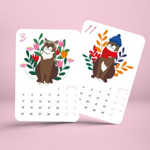 Personalized calendar with illustration of YOUR pet Custom a calendar with illustration of YOUR pet animal image 2