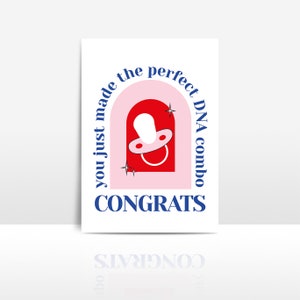 new baby card - congratulations - DNA combo - pregnant