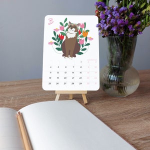 Personalized calendar with illustration of YOUR pet Custom a calendar with illustration of YOUR pet animal image 4