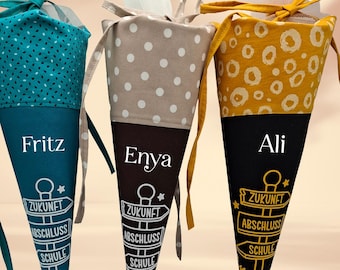 Personalized school cone for graduation with a saying - school, graduation, future