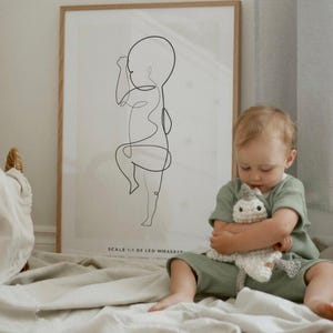 Custom Baby Birth Poster | 1:1 Scale Newborn Art Print (Digital) image 8