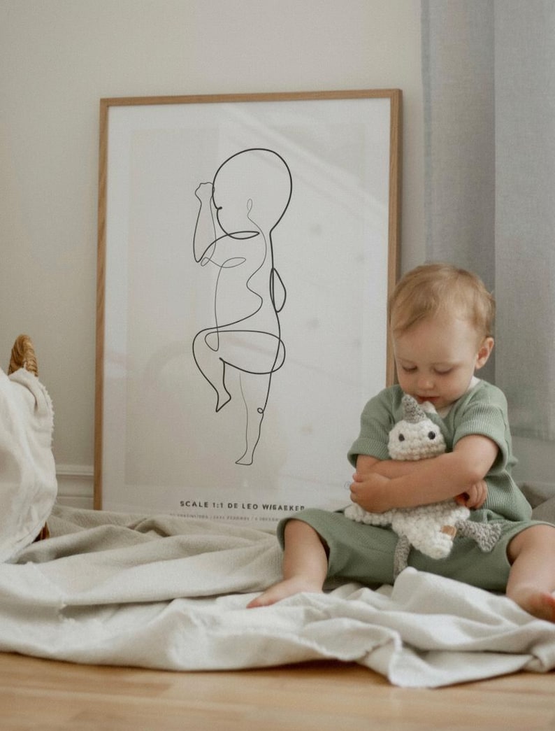 Custom Baby Birth Poster | 1:1 Scale Newborn Art Print (Digital) image 8