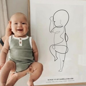Custom Baby Birth Poster | 1:1 Scale Newborn Art Print (Digital) image 10
