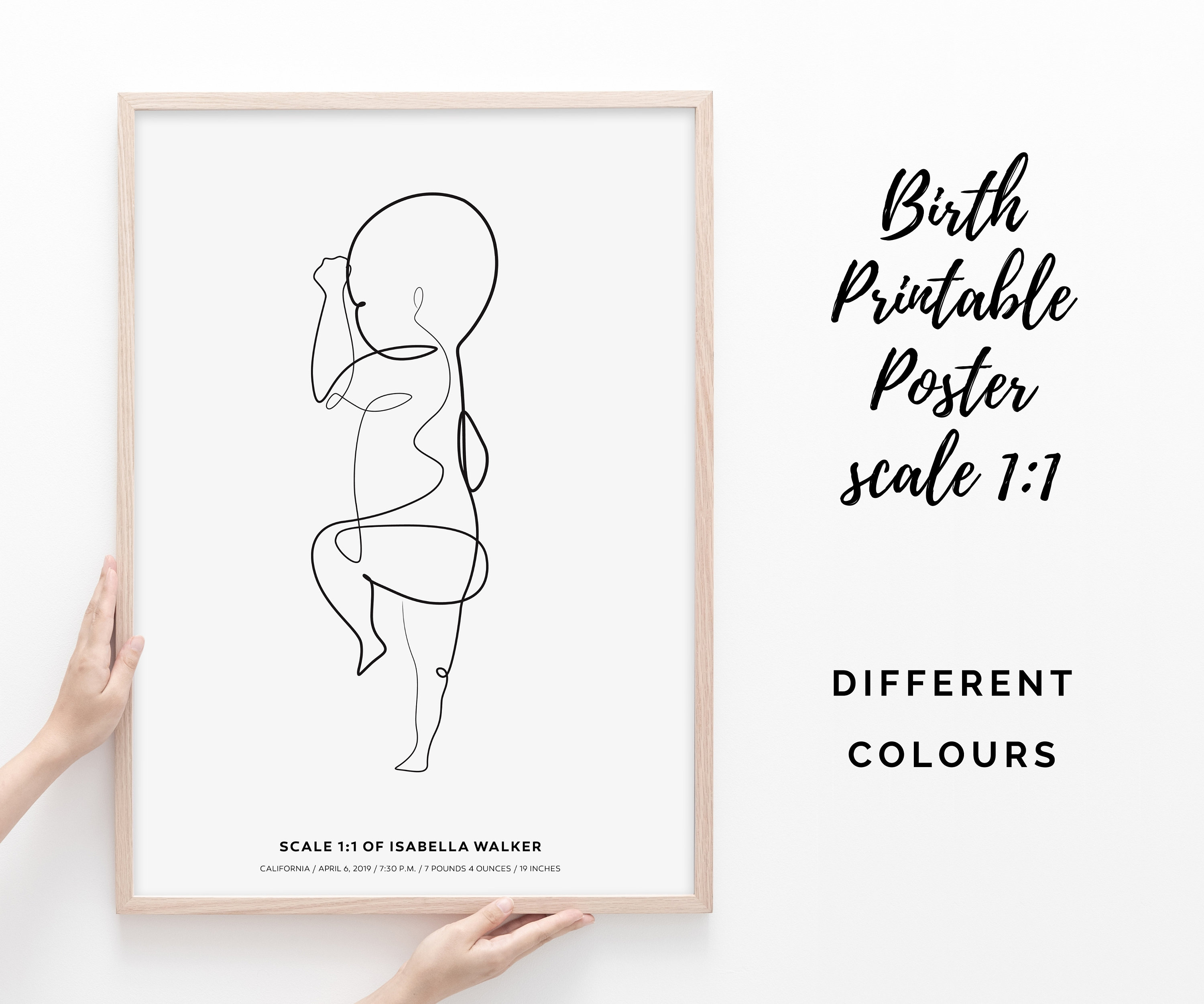 【8】BIRTH バース ポスター The Birth Poster | 1:1 scale birth posters of your baby at birth