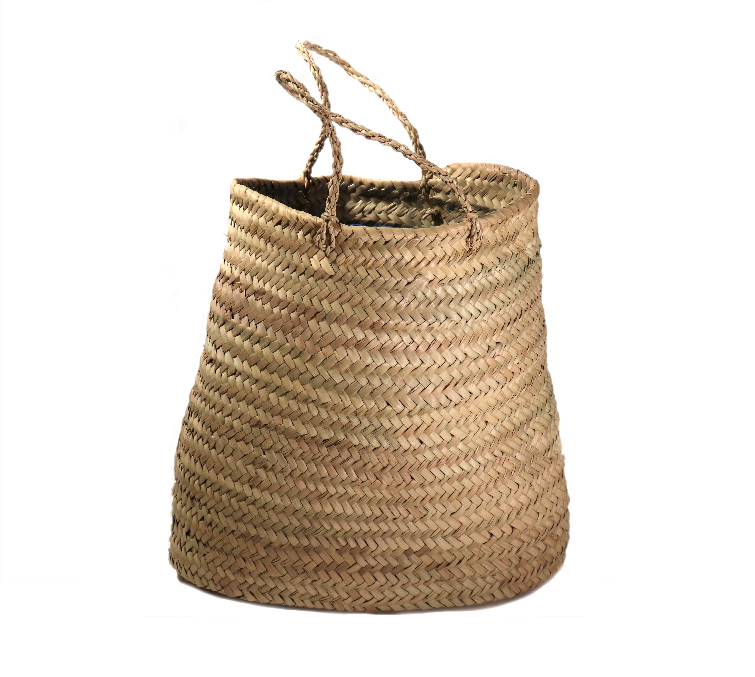 Marocain Small Hampers Laundry Basket Cache Pot Straw Palm Leaves Hand Made