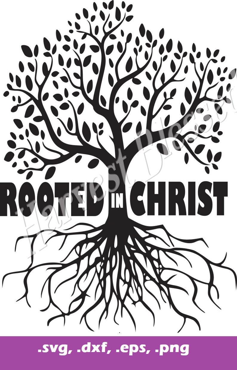 Rooted in Christ Christian SVG Cut File - Etsy
