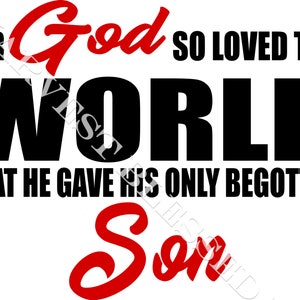Voor God zo hield van de wereld christelijke SVG Cut File