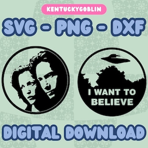 SVG | PNG | DXF | Fichiers X | Fichier de découpe | Fichier Cricut | Fox Mulder | Dana Scully | Je veux y croire | Fichier d'ornement | Fichier magnétique | T-shirt