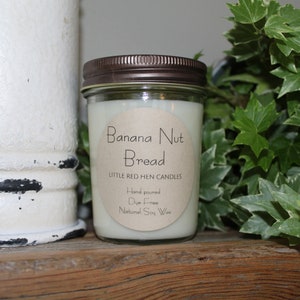 Banana Nut Bread Aromatherapy Candles | All-Natural Soy Wax | Essential Oil Infused | Odor Eliminate + Relaxing | Toxin Free Organic