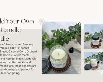 Set of 3 Fall Candles / Choose your favorite fall scent / Handmade Soy Candles in 8 oz. Mason Jar / Fall Gift Sets / Autumn Home Decor