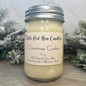Christmas Cookie Scented Soy Wax Candle,  Holiday Home Decor, Winter  Candle, Christmas Gift Idea,  Strong Scented Candles, Handmade Gift