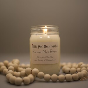 Banana Nut Bread Candle, All-Natural Soy Wax, Essential Oil Infused