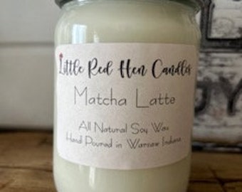 Matcha Latte Scented Soy Wax Candle | Green Tea Aroma l Tea Lover Gift l Gift for Mom l Housewarming, Birthday, Teacher Gift l Spa Day Gift