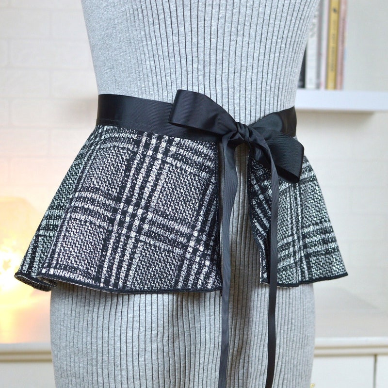 Black Denim Peplum Belt