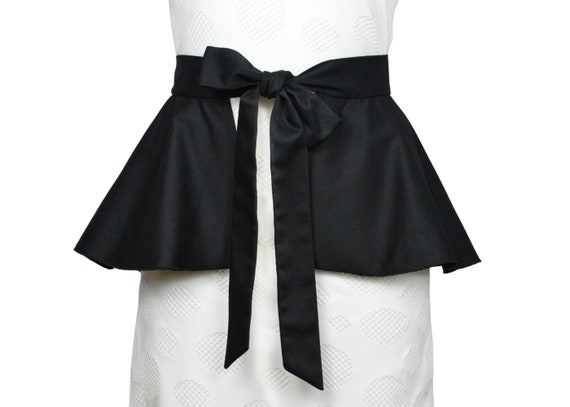 【DAVID KOMA】BLACK WAIST-MARK peplum BELT DAVID KOMA】BLACK WAIST-MARK peplum BELT