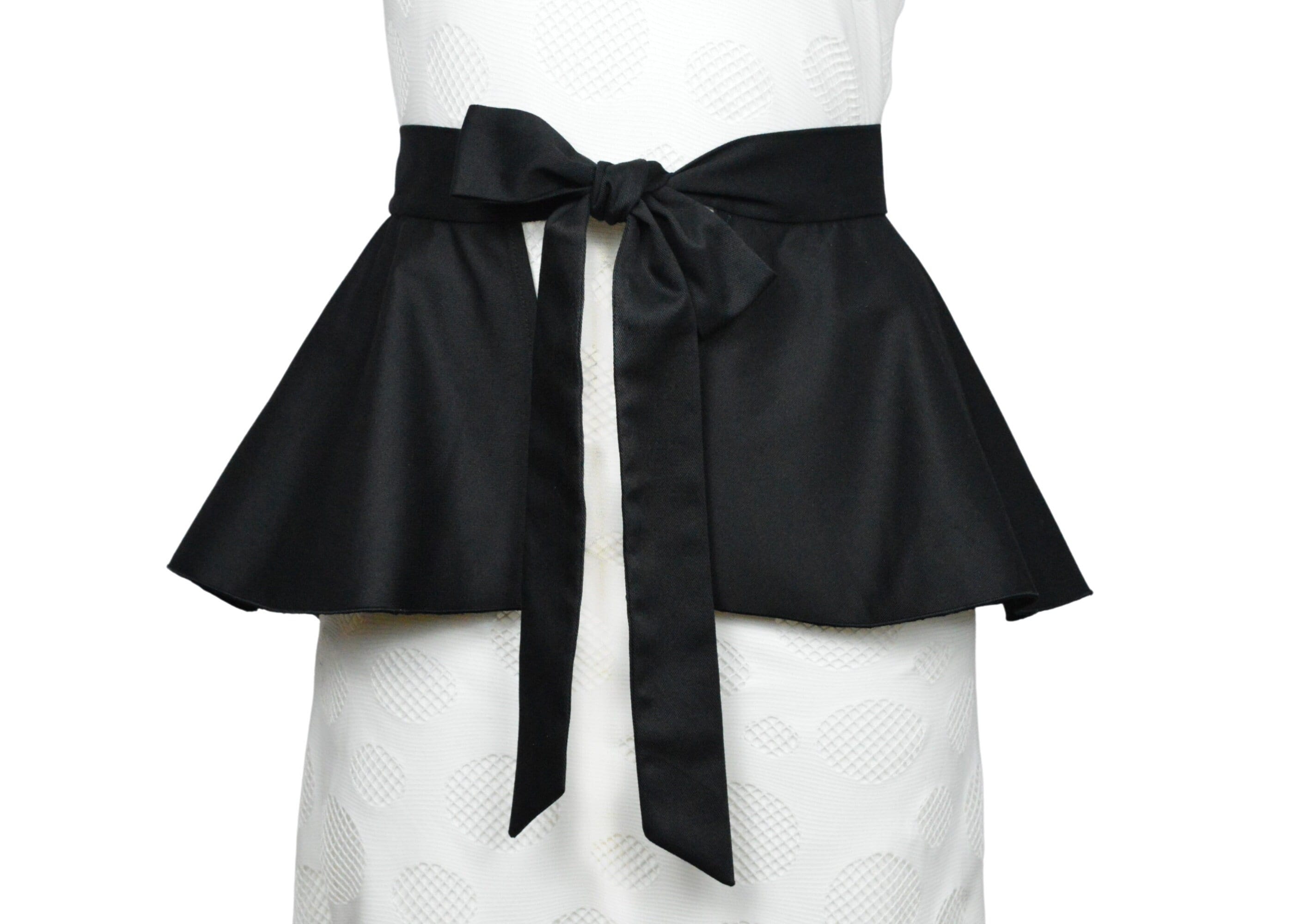 Black Peplum Belt With Ties, Basque Belt in Black, Red or