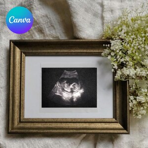 modèle vintage de faire-part de grossesse, carte de voeux de bébé avec photo, faire-part de naissance numérique CARRÉ