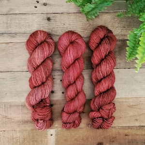 Terracotta - Hand Dyed Yarn, Fingering, Sock, Single Ply, DK, Merino, Superwash, Nylon, Indie Dyed Yarn, Tonal, Semi Solid