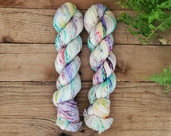 Bunny Hop - Hand Dyed Yarn, DK, Fingering, Sock, Merino, Variegated, Speckled, Superwash, Nylon, Indie Dyed Yarn, Easter