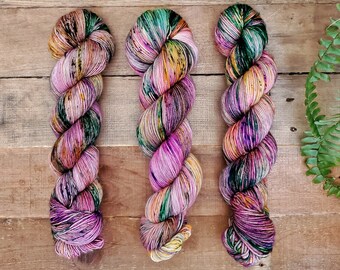 Xenophilius - Hand Dyed Yarn, Single Ply, DK, Fingering, Sock, Merino, Variegated, Speckled, Superwash, Nylon, Indie Dyed Yarn