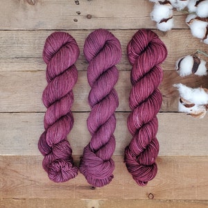 Mulberry Hand Dyed Yarn, Single Ply, DK, Fingering, Sock, Merino, Tweed, Mohair, Superwash, Indie Dyed Yarn, Tonal image 1