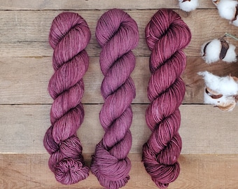 Mulberry - Hand Dyed Yarn, Single Ply, DK, Fingering, Sock, Merino, Tweed, Mohair, Superwash, Indie Dyed Yarn, Tonal