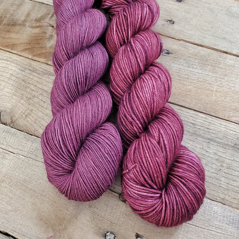 Mulberry Hand Dyed Yarn, Single Ply, DK, Fingering, Sock, Merino, Tweed, Mohair, Superwash, Indie Dyed Yarn, Tonal image 5