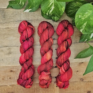 Redrum Hand Dyed Yarn - Speckled Variegated Superwash Merino Wool