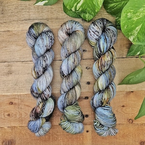 Laurie Strode Hand Dyed Yarn - Speckled Variegated Superwash Merino Wool image 1