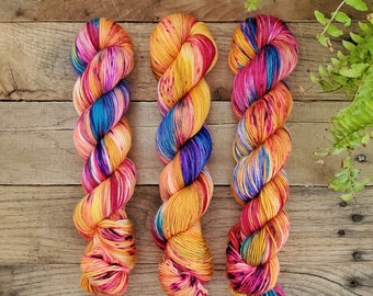 Pixie Princess Promenade -  Hand Dyed Yarn, Single Ply, DK, Fingering, Sock, Merino, Variegated, Speckled, Superwash, Indie Dyed Yarn, Nylon