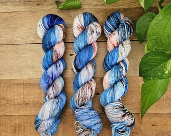 Jaws Hand Dyed Yarn - Speckled Variegated Superwash Merino Wool