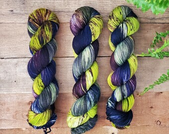 Alien Autopsy Hand Dyed Yarn: Variegated Superwash Merino