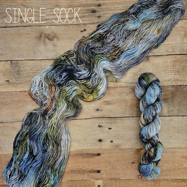 Laurie Strode Hand Dyed Yarn - Speckled Variegated Superwash Merino Wool image 2