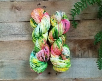 Lazy Hazy Summer Days Hand Dyed Yarn - Speckled Variegated Superwash Merino Wool