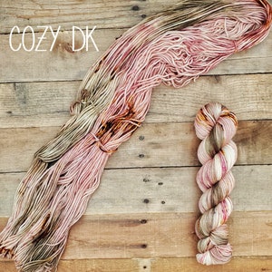 Let's Get Cozy Hand Dyed Yarn, Single Ply, DK, Fingering, Sock, Merino, Variegated, Speckled, Superwash, Indie Dyed Yarn image 4