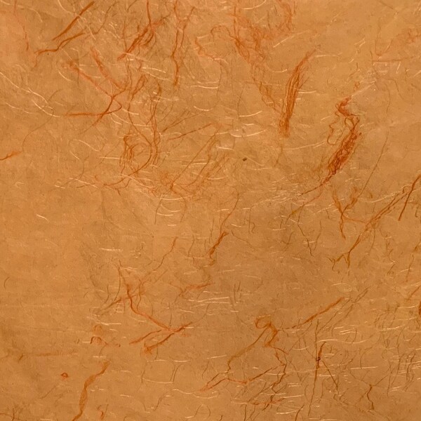 10 sheets Handmade paper silk fibers HUGE size 23x35; saffron color