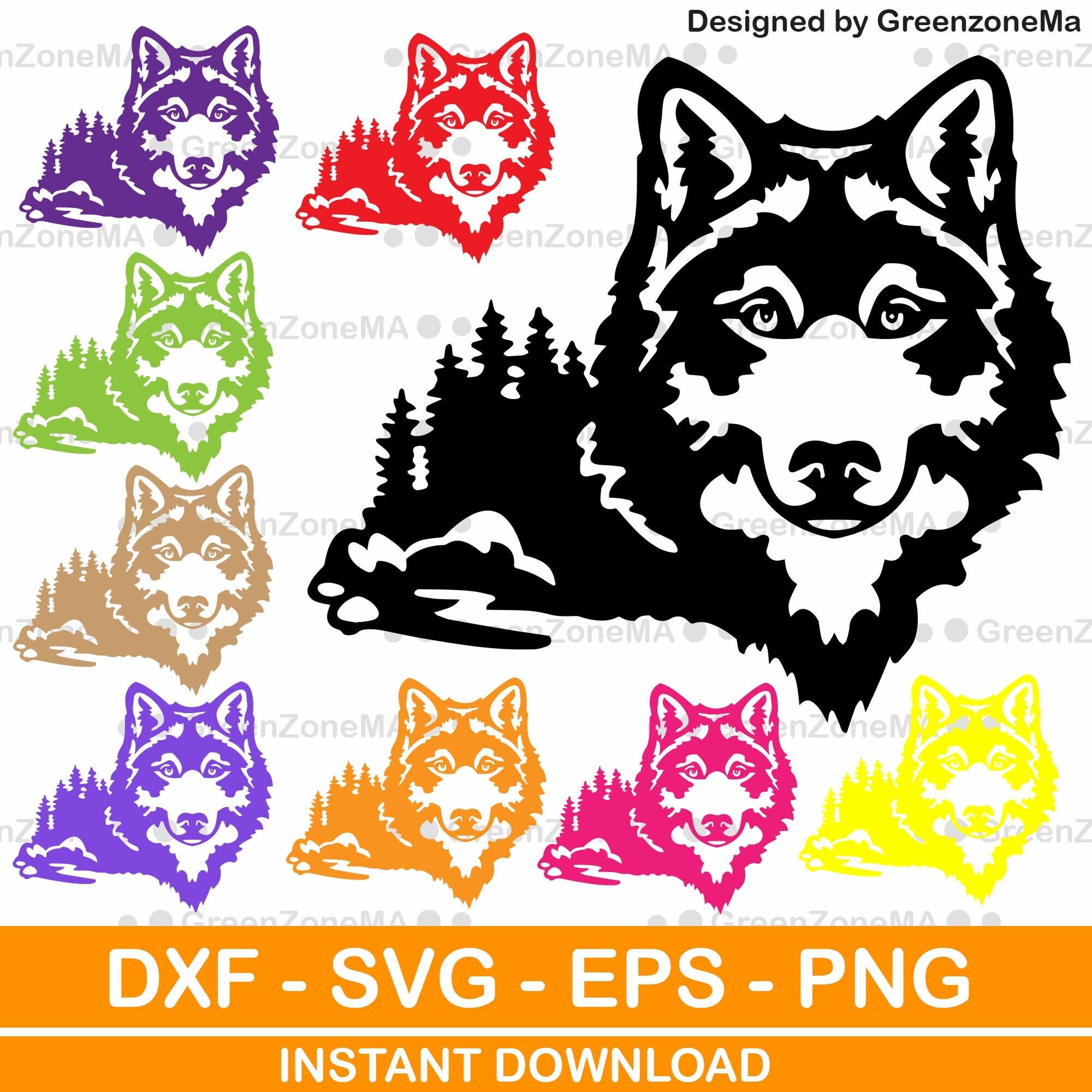 Wolf SVG DXF Files, Animals Cut File for Laser, DXF File for Plasma ...