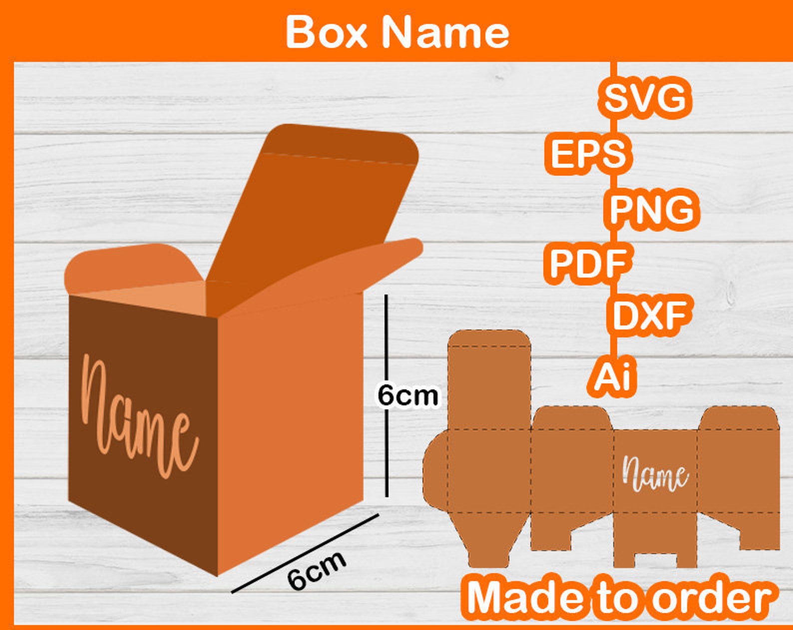 Make Your Custom Classic Box Name Template SVG Simple Box Etsy