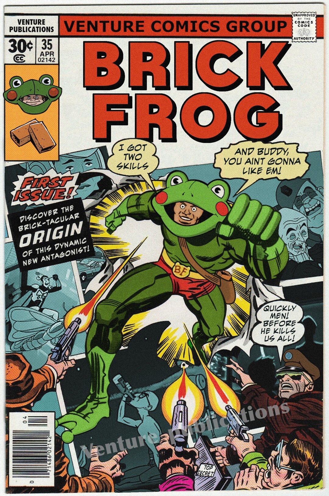 BRICK FROG, Venture Bros, A3 Pulp Art, Poster Print Etsy