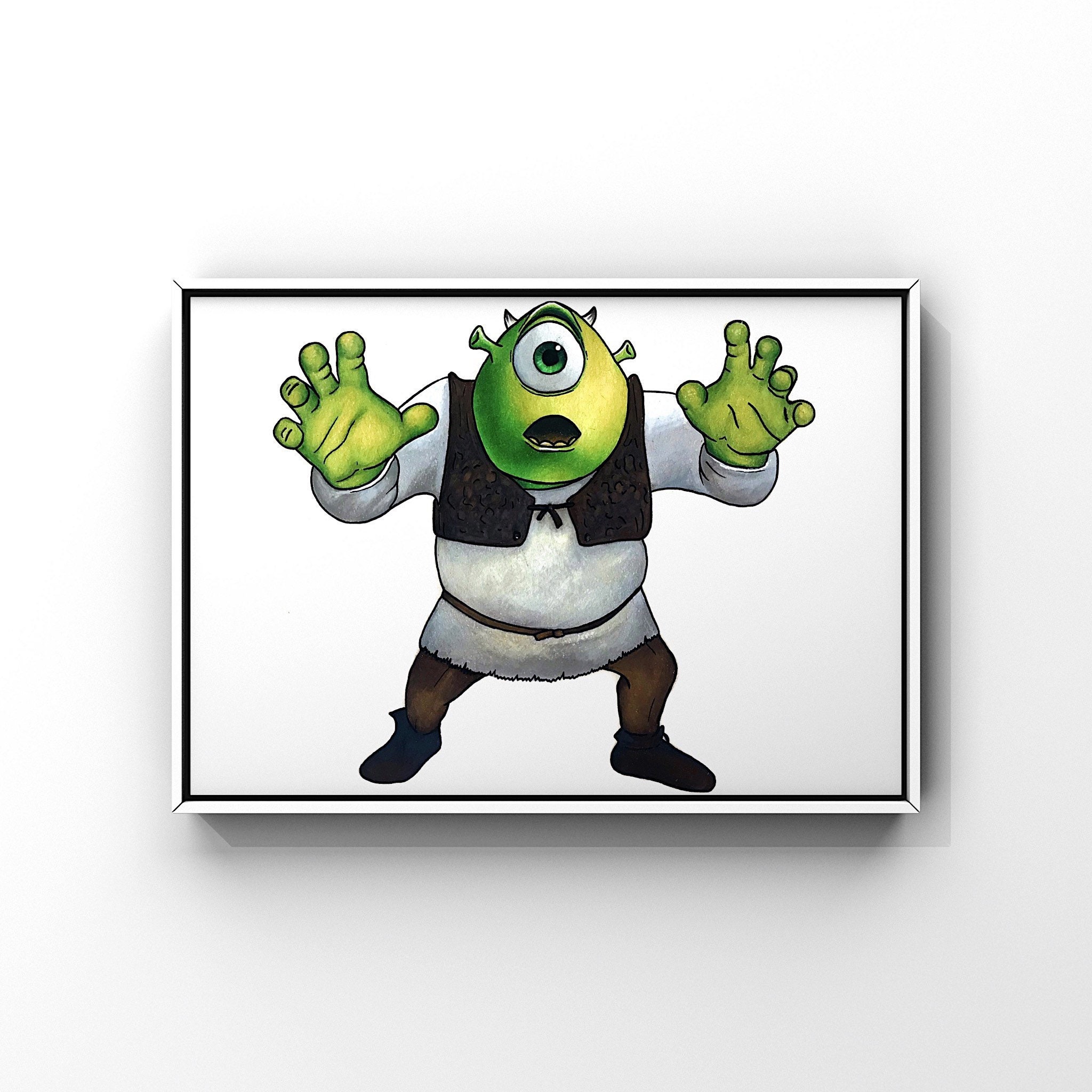 Shrek Wazowski Meme Art Prints for Sale