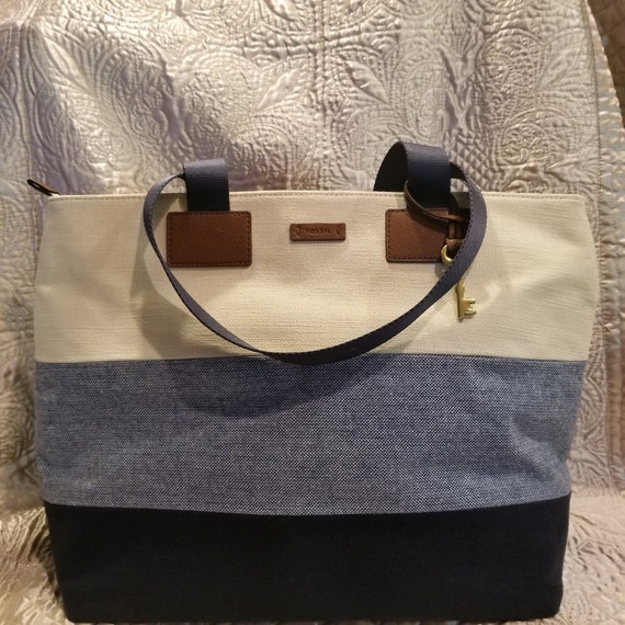 fossil canvas tote