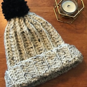 Easy Ribbed Crochet Hat Pattern Beginner PDF