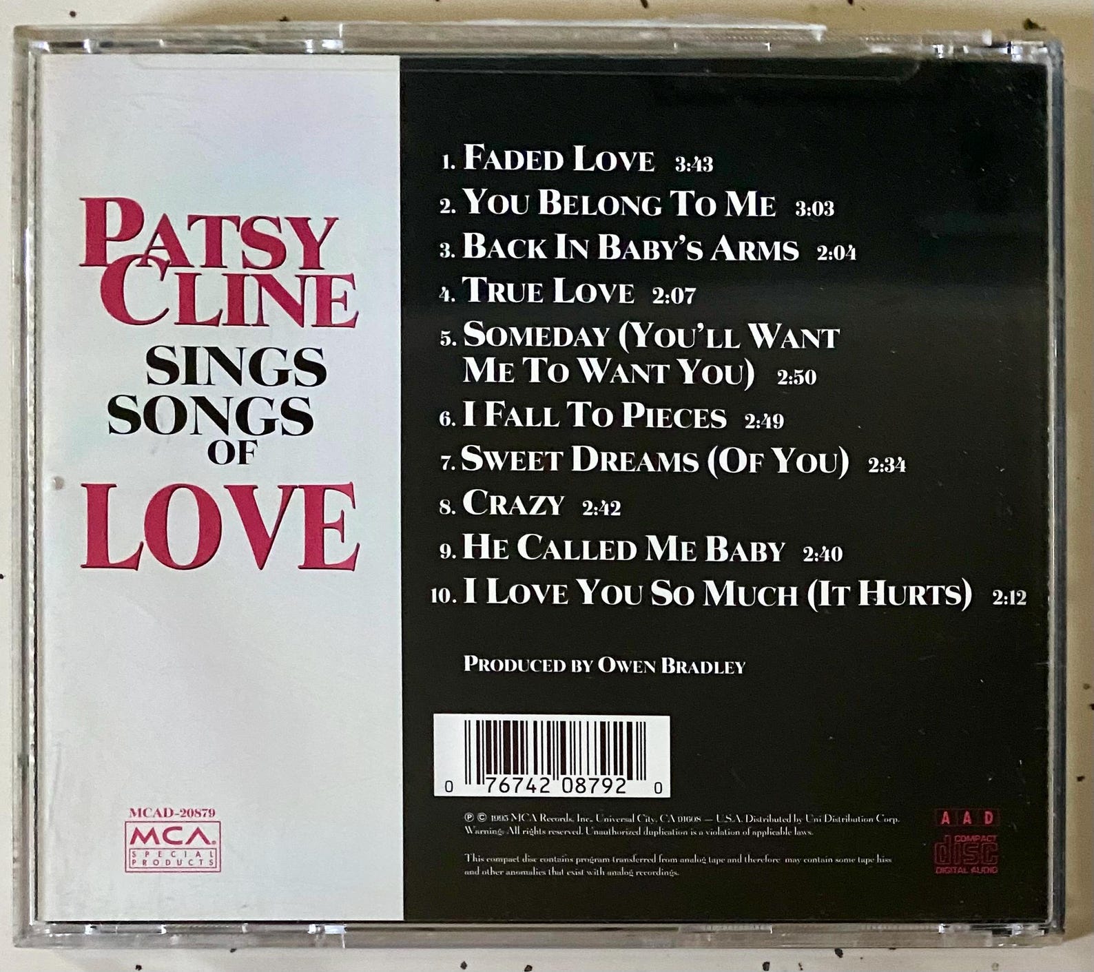 Patsy Songs Patsy Cline Sings Songs of Love CD NM/M - Etsy