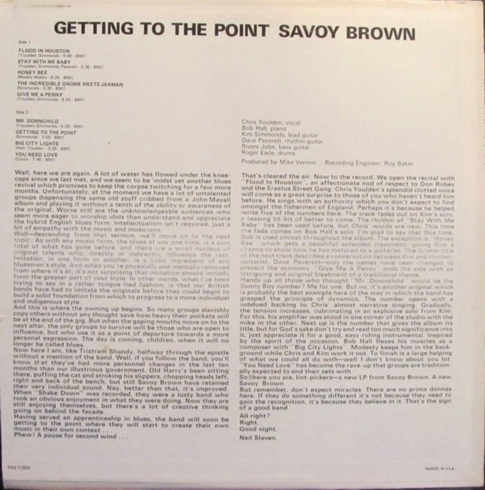 Savoy Brown Getting to the Point LP - Etsy