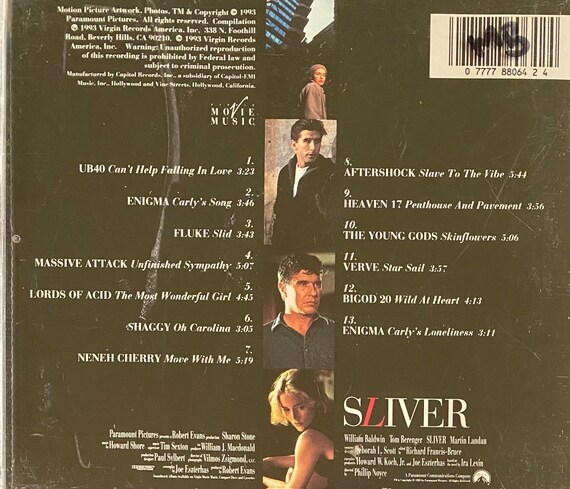 Sliver Soundtrack CD Lords of Acid, Verve, Neneh Cherry, Enigma