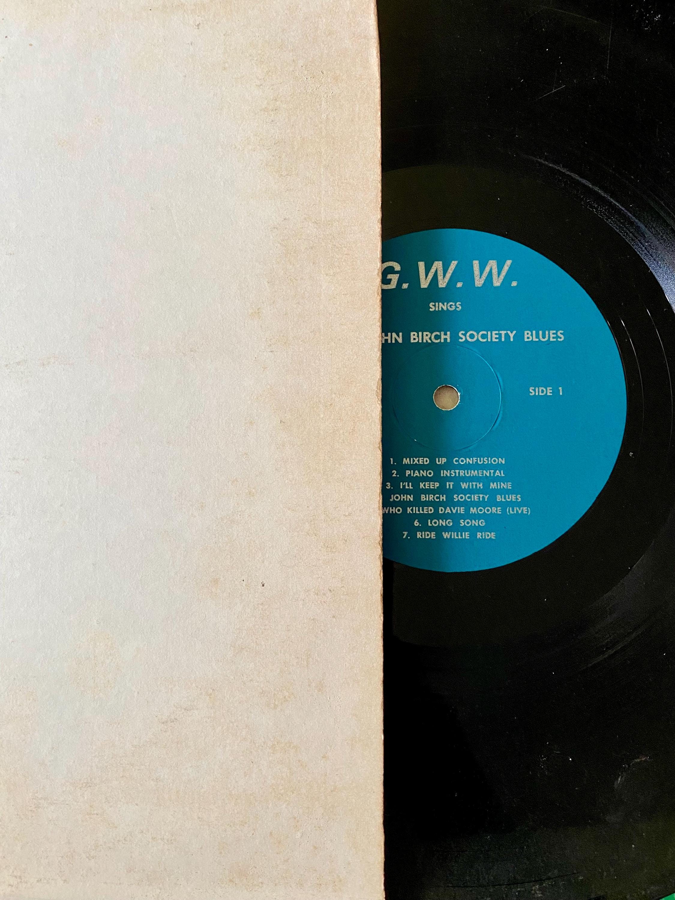 Bob Dylan G. W. W. John Birch Society Blues 1970 Vinyl Record VG