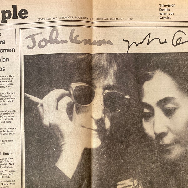John Lennon Yoko Ono newspaper