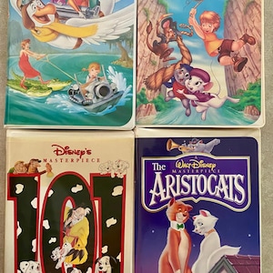 Walt Disney Classic VHS Lot Aristocats, Rescuers, 101 Dalmatians